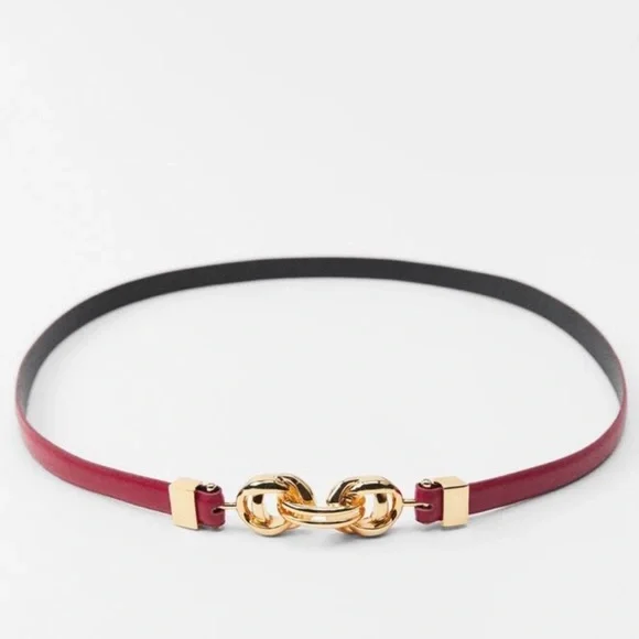 Zara | Accessories | Zara Red Leather Belt Size 3 | Poshmark display picture 3